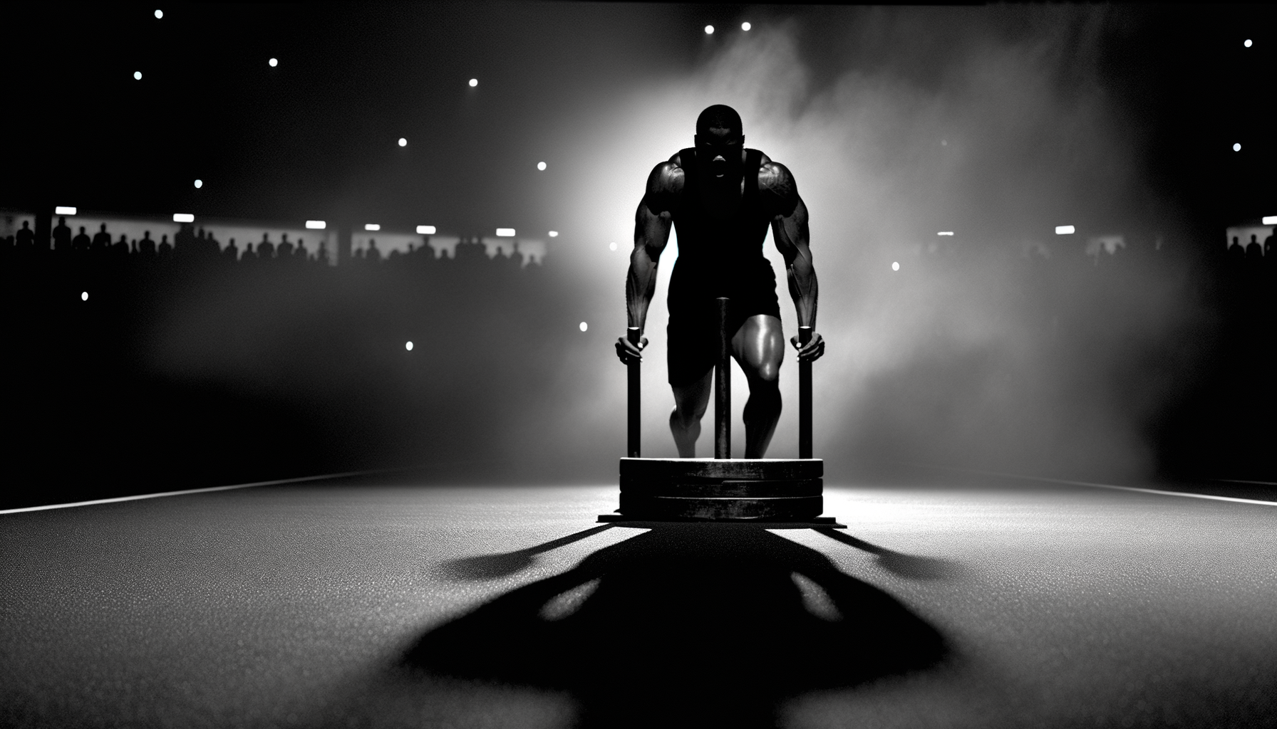 Athlete en sled push